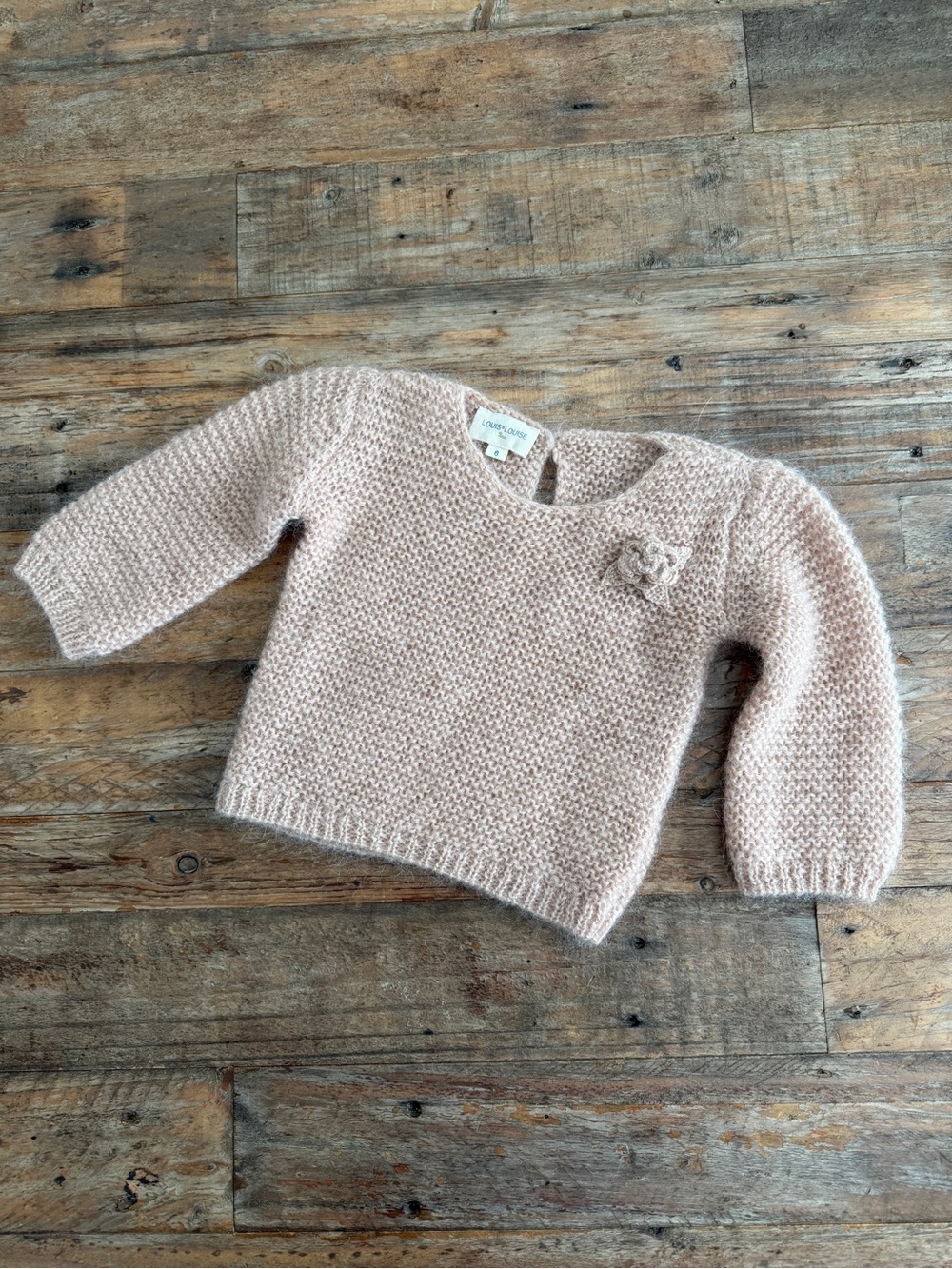 Louis Louise Knit Mohair blend Baby Sweater in Blush Pink
